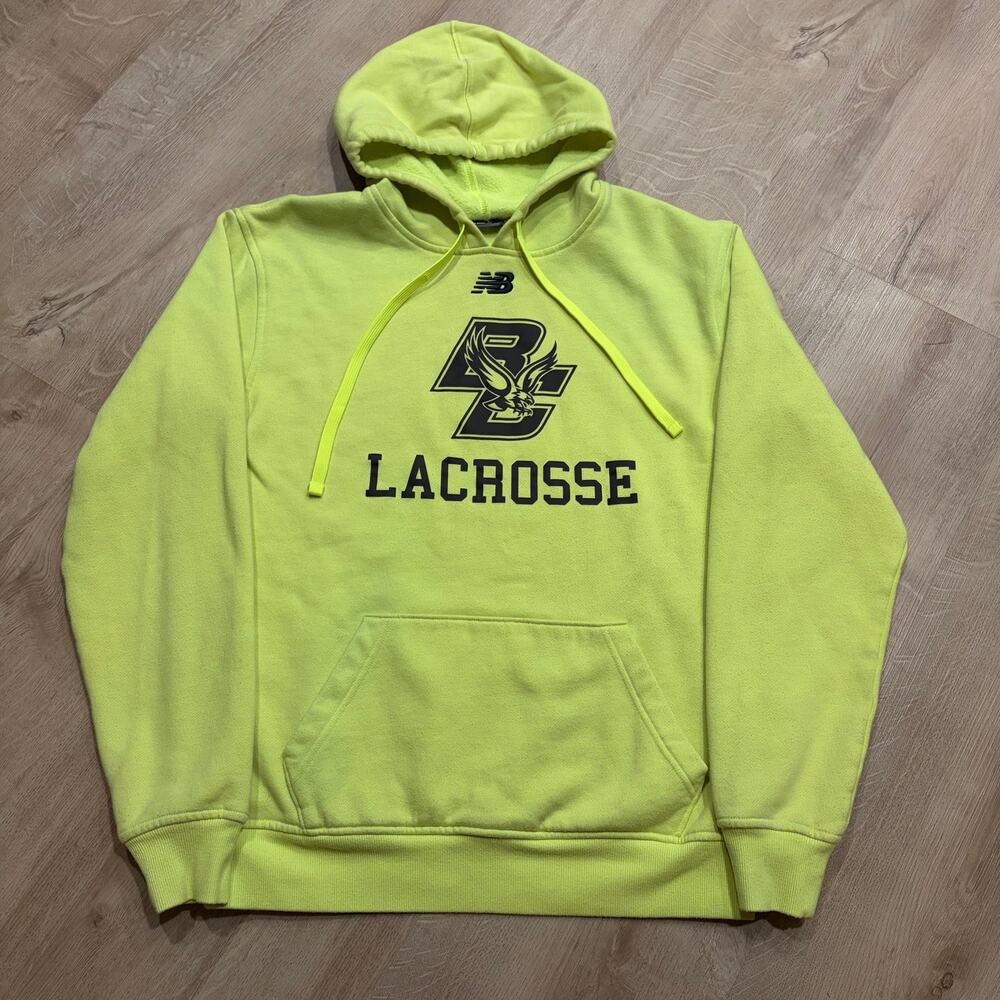 New Balance Boston College BC Eagles Lacrosse Hoodie Men's Medium M Neon Green